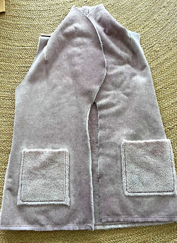 Damen mantel vest pink grau - damen, mantel-vest