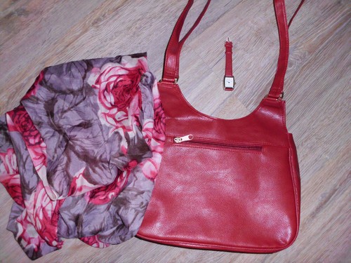 Handtasche rot schal - handtasche, +